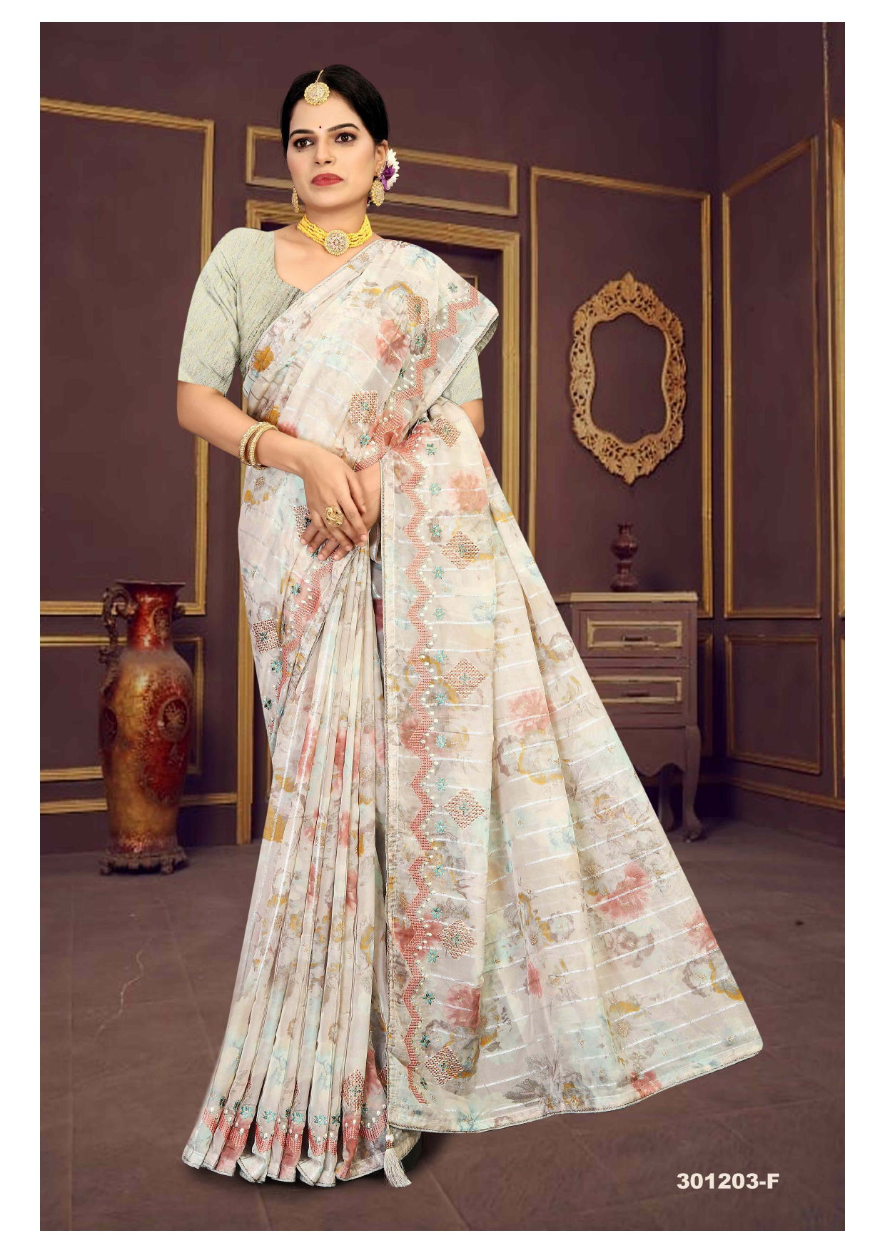 Baleno Vol 41 By Vallabhi Printed Designer Organza Sarees Wholesale Price In Surat